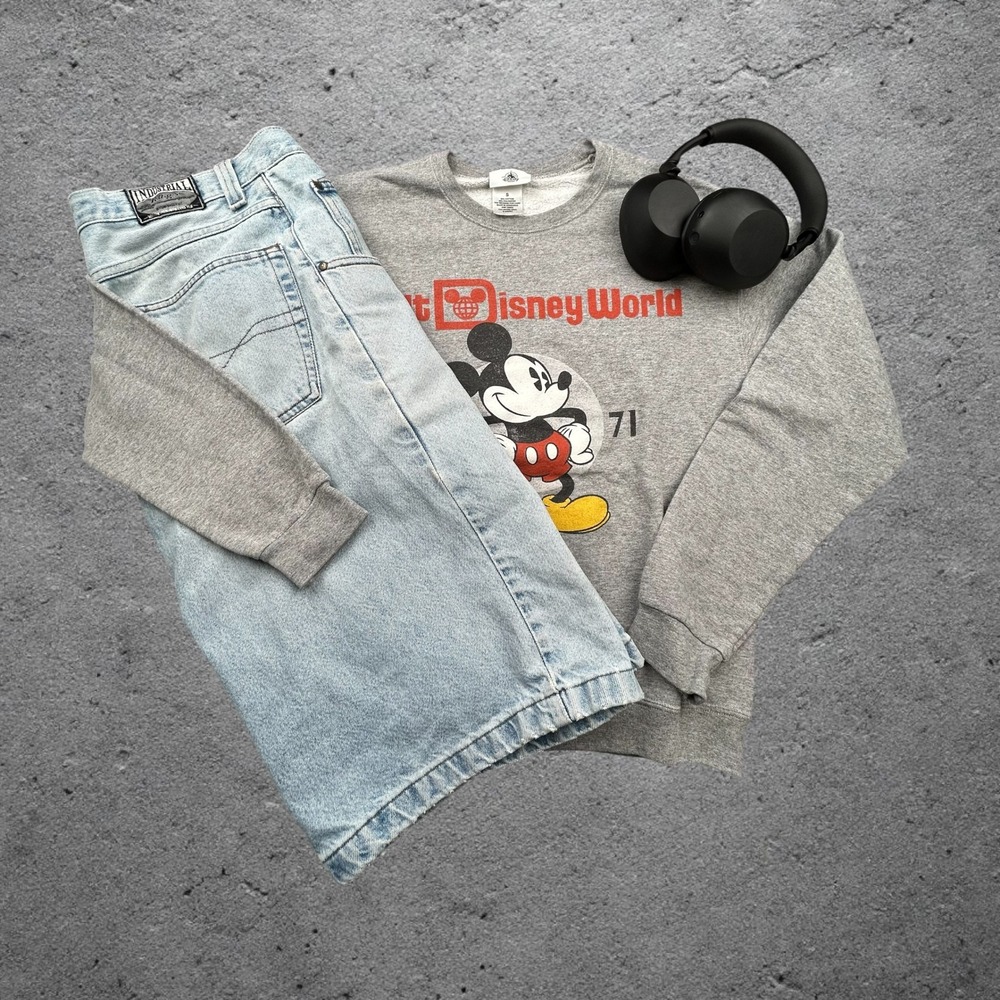 Walt Disney World Mickey Mouse‎ Sweatshirt Heather Grey 1971 Graphic Mens Small